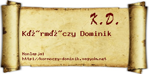 Körmöczy Dominik névjegykártya