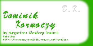 dominik kormoczy business card